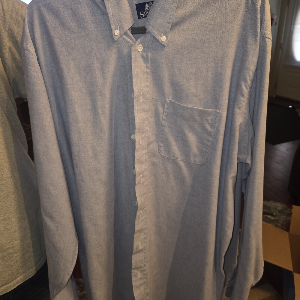 Stafford Men's Blue Casual Button Down Shirt